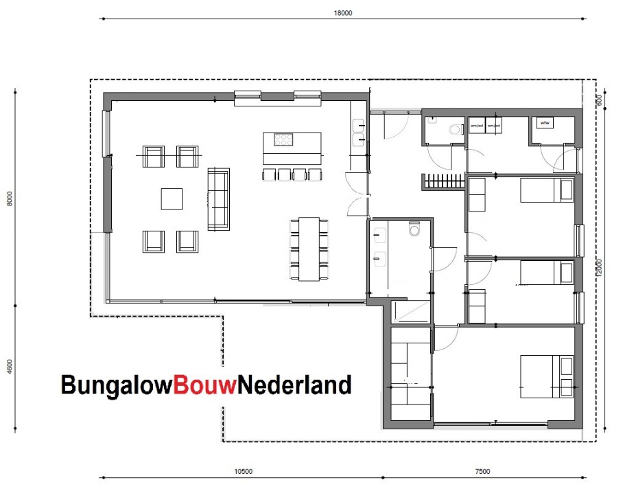 Bungalowbouwnederland Moderne gelijkvloerse levensloopbestendige woning hoog plafond B98 Bungalowbouwnederland Moderne gelijkvloerse levensloopbestendige woning hoog plafond B98
