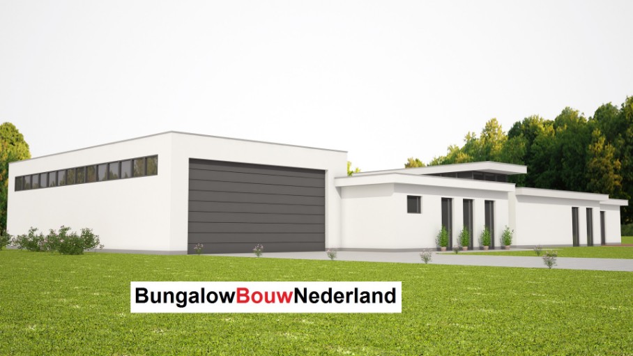 Grote bungalow met grote garage of werkplaats  voor camper of caravan type L47