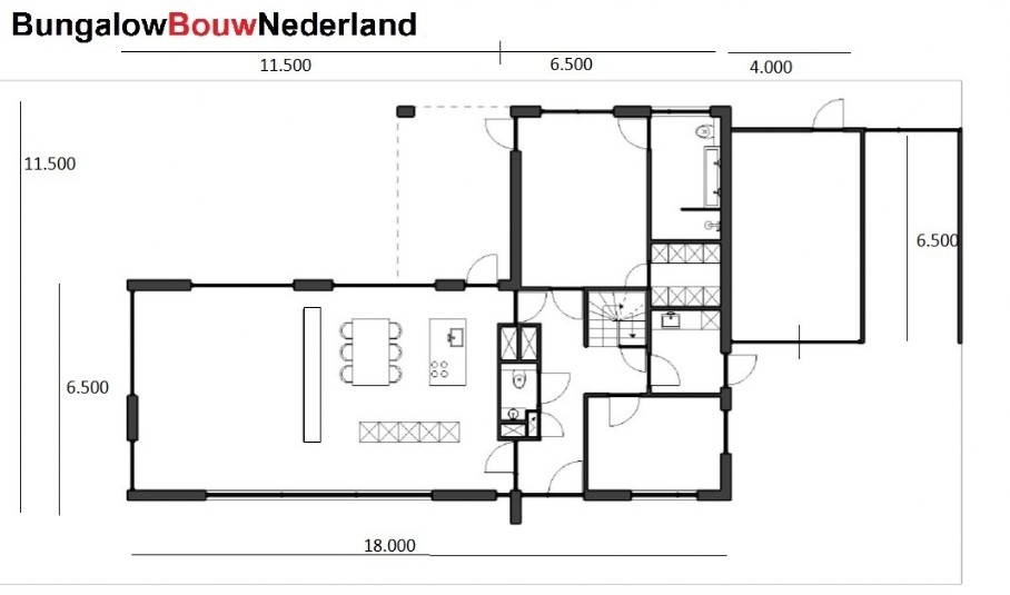 H 358V2 levensloopbestendige bungalow met kleine verdieping ATLANTA staalframe