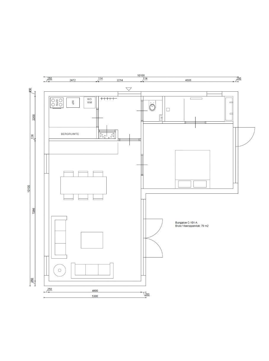 C101 A 79 m2 bungalow goedkoper bouwen met staalframe C101 A 79 m2 bungalow goedkoper bouwen met staalframe