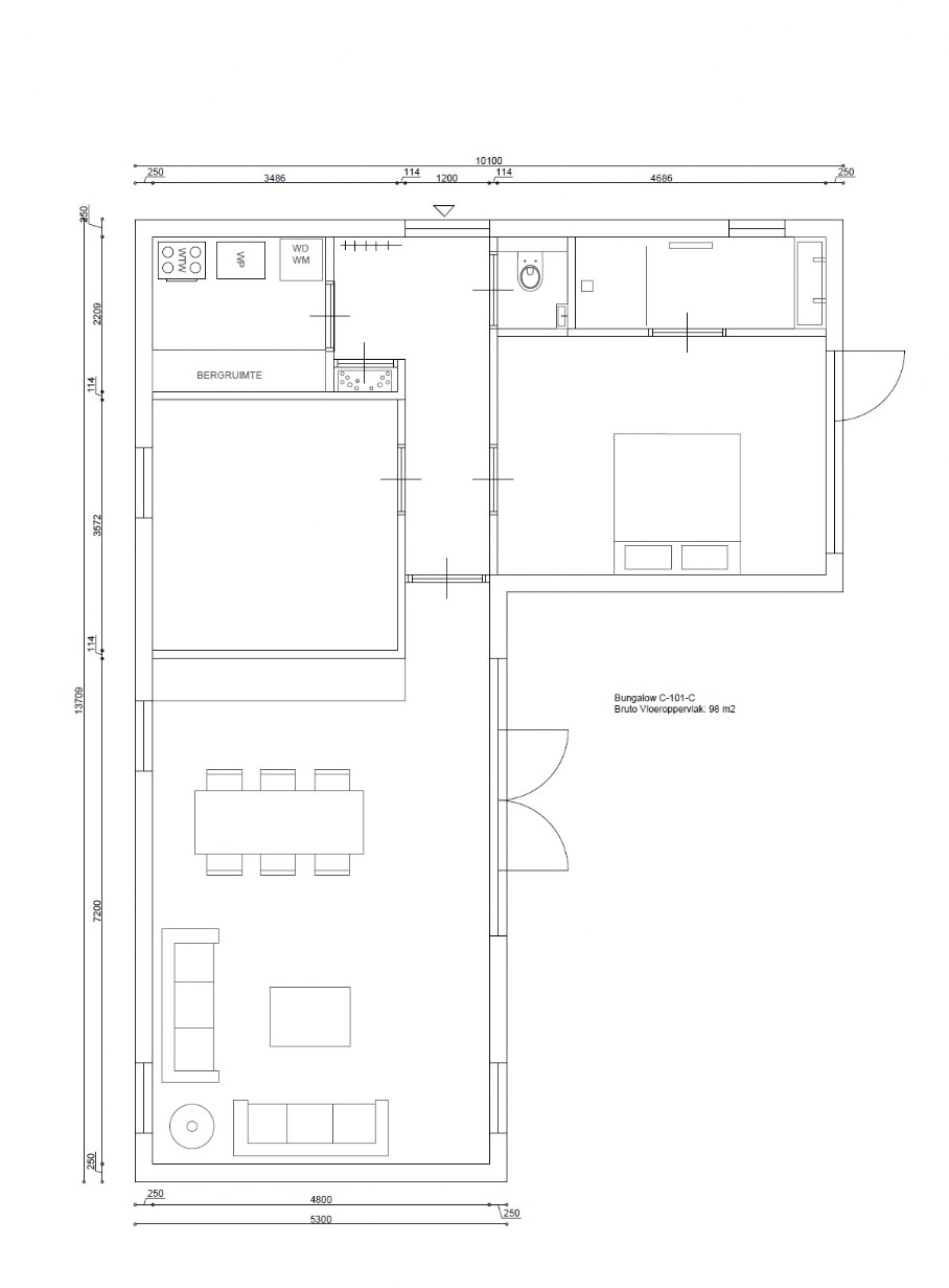 C101 C 98 m2 bungalow goedkoper bouwen met staalframe