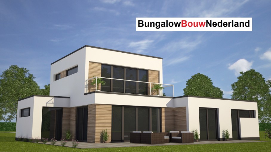 Semibungalow met kleine verdieping dakterras en garage ontwerp H113