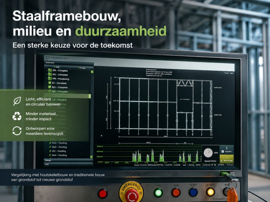 Staalframebouw met digitale productie voor duurzaam en circulair bouwen