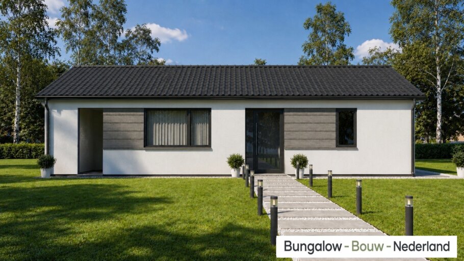 Betaalbare 100 m2 bungalow met laag hellend dak L-154 LK