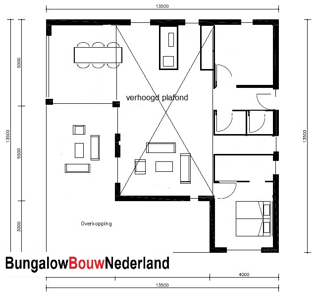 bouwkosten moderne bungalow ontwerp L84 energieneutraal overdekt terras