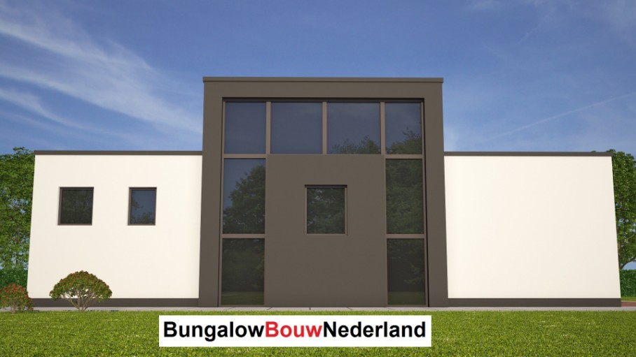 bouwkosten moderne bungalow ontwerp L84 energieneutraal overdekt terras