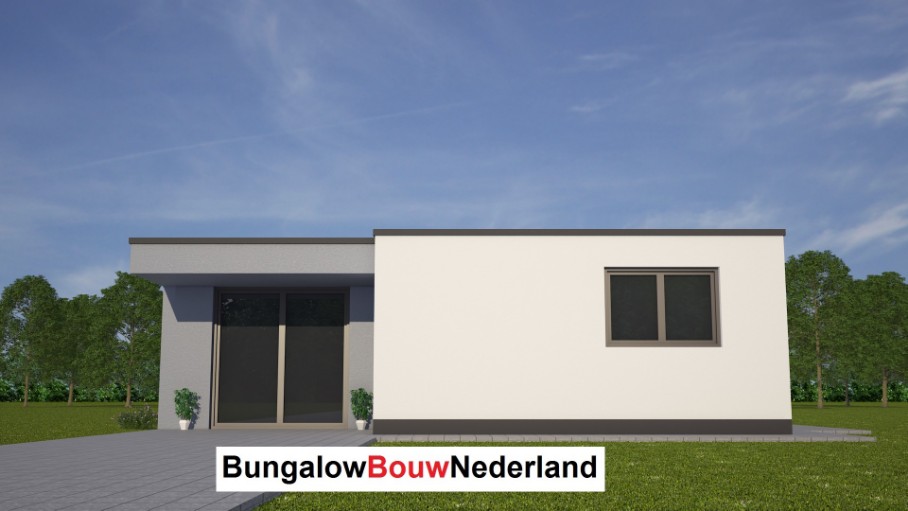 bugalow type L83 gelijkvloers met overdekt terras Bungalowbouwnederland.nl