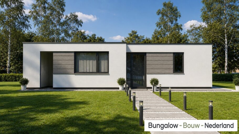Betaalbare 100 m2 bungalow met laag hellend dak L-154 LK