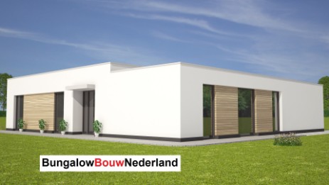 bungalow L vorm ontwerp met overdekt terras type L36 bungalowbouw-nederland 