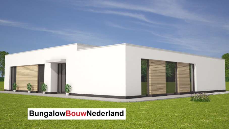 bungalow L vorm ontwerp met overdekt terras type L36 bungalowbouw-nederland 