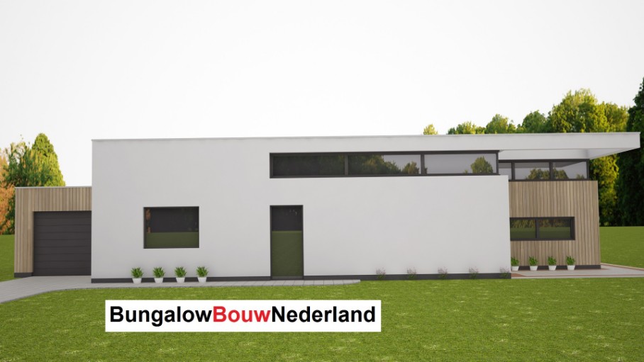 bungalow bouwen voorbeeld plattegrond van type L55 bungalowbouw-nederland