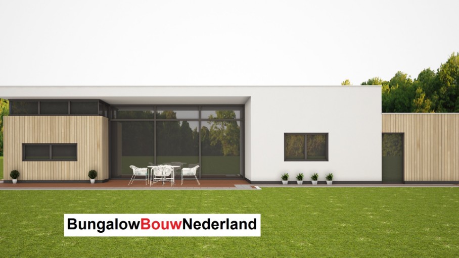 bungalow bouwen voorbeeld plattegrond van type L55 bungalowbouw-nederland