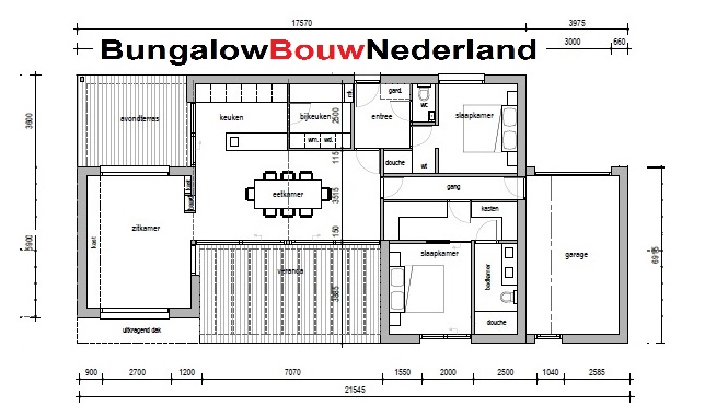 bungalow bouwen voorbeeld plattegrond van type L55 bungalowbouw-nederland plattegrond indeling