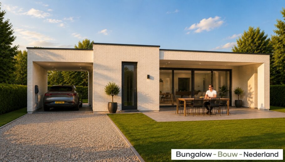 Moderne levensloopbestendige bungalow L-184 met carport en overdekt terras