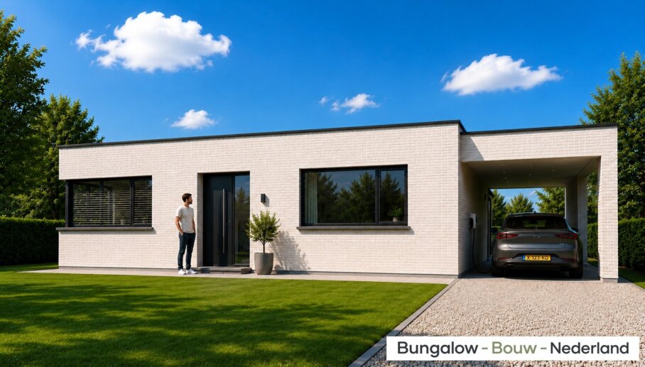 Moderne levensloopbestendige bungalow L-184 met carport en overdekt terras