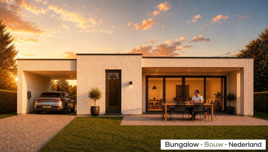 Moderne levensloopbestendige bungalow L-184 met carport en overdekt terras
