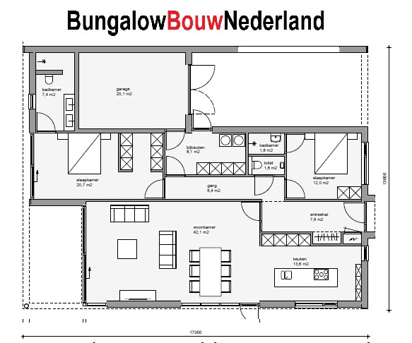 bungalow catalogus type L39 plattegrond indeling prefab ontwerp en bouw