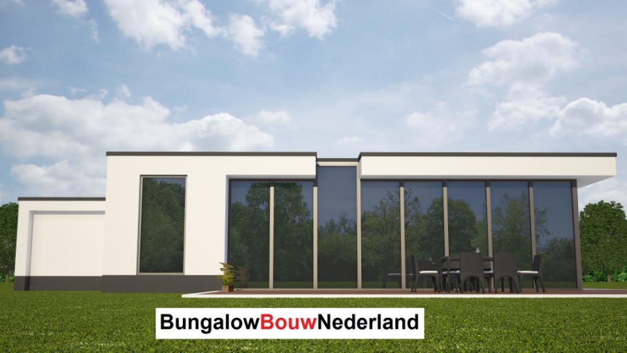 bungalow met garage ontwerpen en bouwen met staalframebouw type L25