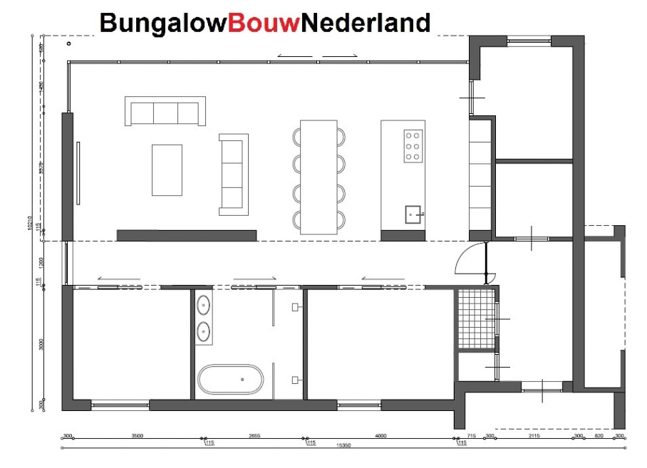bungalow met garage ontwerpen plattegrond indeling type L25