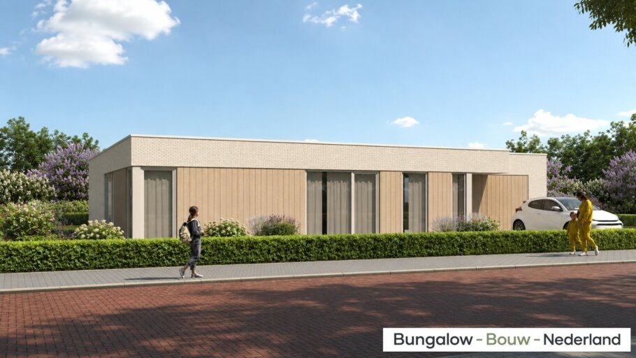 Moderne gelijkvloerse bungalow L-191 met overdekt terras en garage