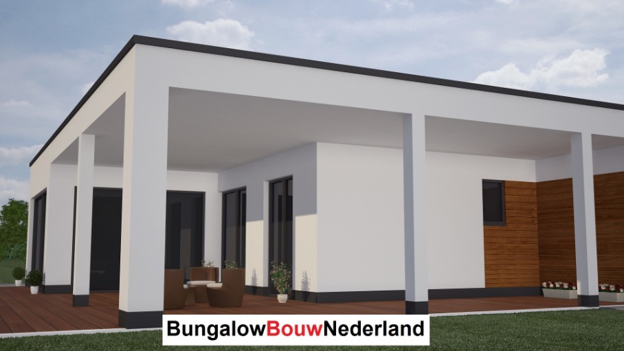 bungalow met veel glas en overdekt terras energieneutrale uitvoering type L22 bungalow met veel glas en overdekt terras energieneutrale uitvoering type L22