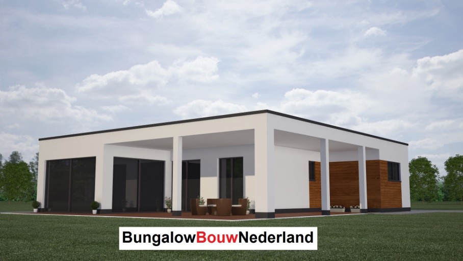 bungalow met veel glas en overdekt terras energieneutrale uitvoering type L22