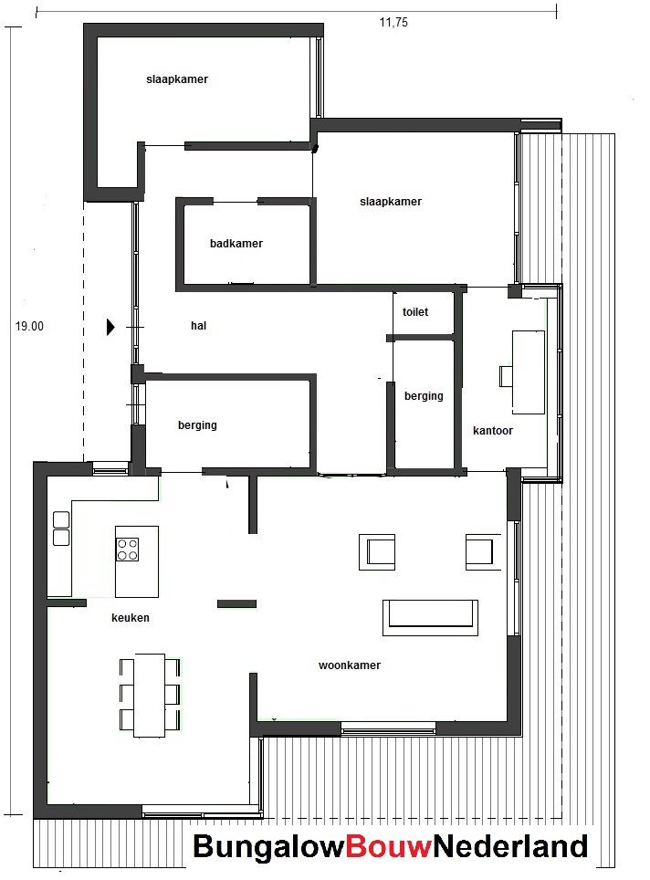 bungalow ontwerp L50 plattegrond indeling levenloopsbestendig  energieneutraal