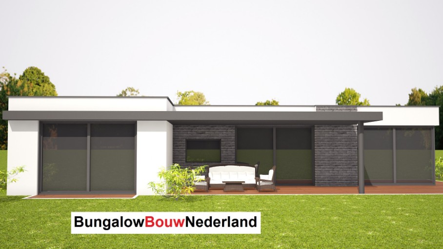 bouwkosten bungalow ontwerp en bouw type L91 gelijkvloers met plat dak