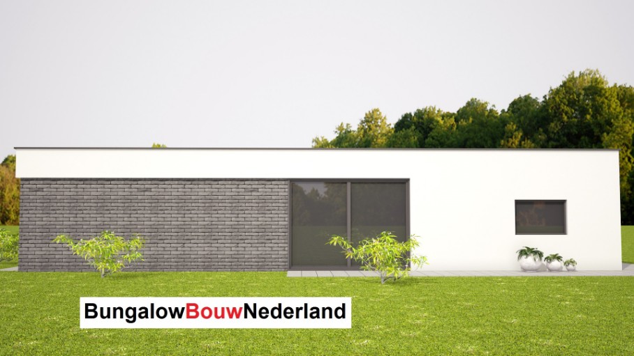 bouwkosten bungalow ontwerp en bouw type L91 gelijkvloers met plat dak