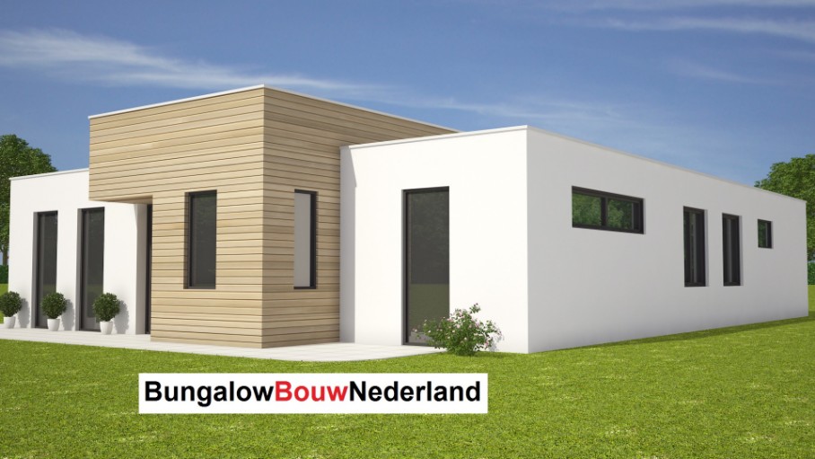 bungalow ontwerp type L41 met ruime woonkamer en 4 slaapkamers