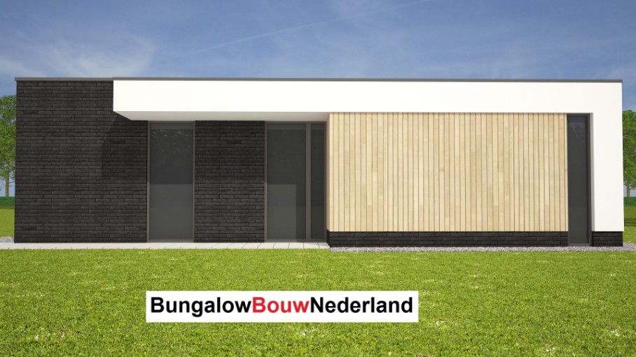 bungalow type L87 ontwerp en bouw energieneutraal overdekt terras in staalframebouw 