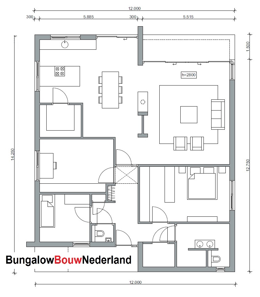 bungalow type L87 ontwerp en bouw energieneutraal plattegrond indeling bungalow type L87 ontwerp en bouw energieneutraal plattegrond indeling