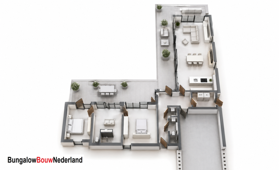 bungalowBouwNederland L168 interieur inspiratie renders foto's'printerest instagram