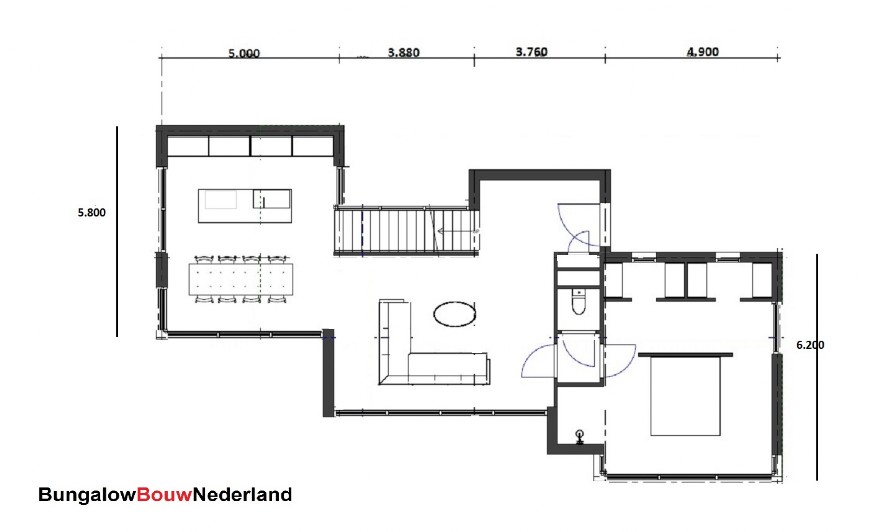 bungalowbouw Nederland ATLANTA MBS H397 moderne kubistische woning  Staalframebouw 