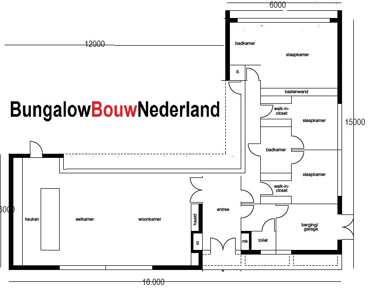 bungalowbouw-Nederland.nl voor moderne levensloopbestendigeplattegrond indeling L28