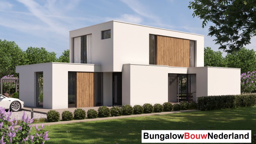 bungalowbouw en staalframebouw Nederland H397 moderne kubistische woning levensloopbestendig