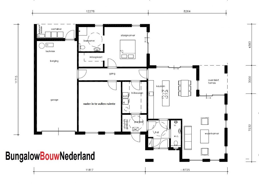 bungalowbouw nederland B172 levensloop rolstoel bestendig  met ATLANTA MBS energieneutraal staalframe bouwsysteem