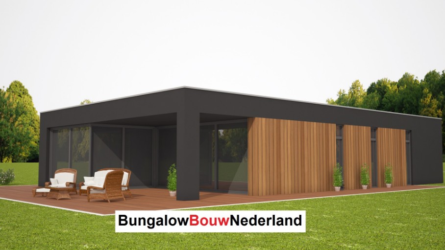 catalogusbouw bungalow met plat dak  onder architectuur type L71