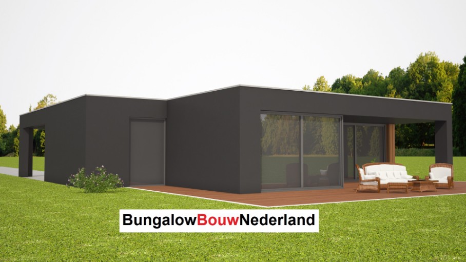 catalogusbouw bungalow met plat dak  onder architectuur type L71