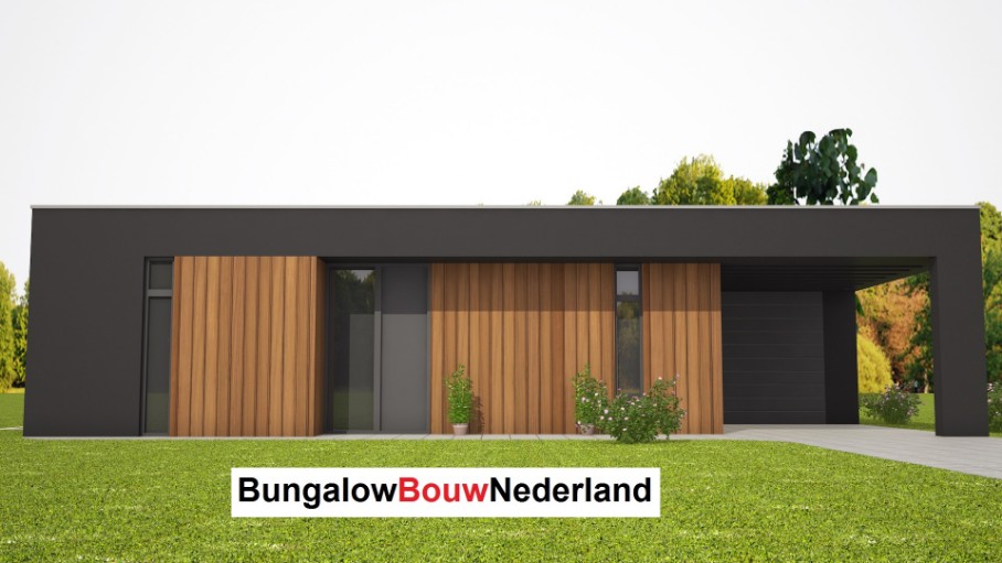 catalogusbouw bungalow met plat dak  onder architectuur type L71 catalogusbouw bungalow met plat dak  onder architectuur type L71