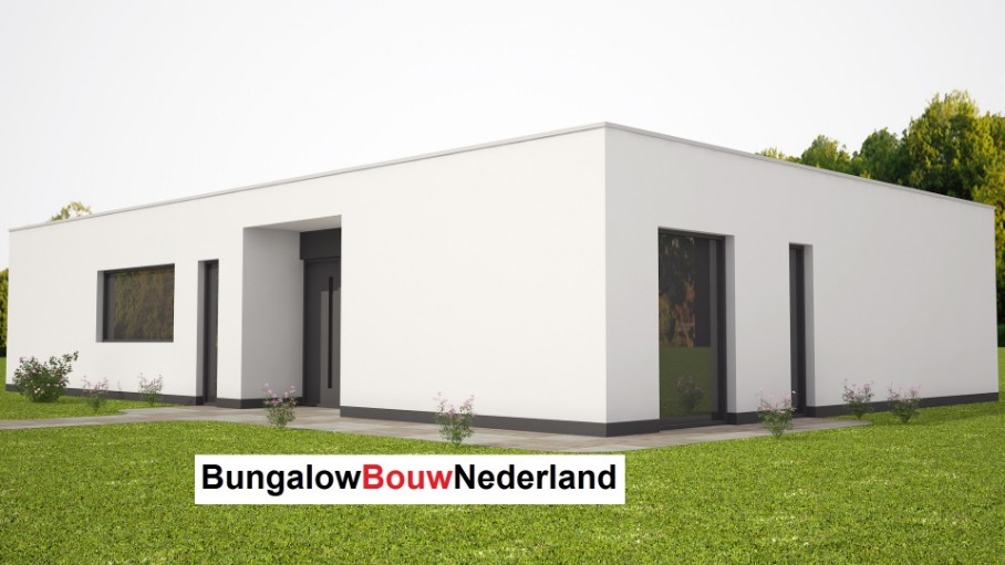 energieneutrale bungalow met overdekt terras  catalogus ontwerp en bouw   type L 80