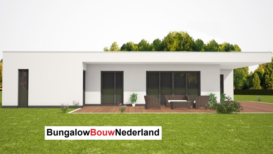 energieneutrale bungalow met overdekt terras  catalogus ontwerp en bouw   type L 80