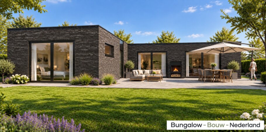 Moderne gelijkvloerse L-vorm bungalow BBN L-203