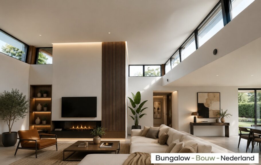 Modern interieur van gelijkvloerse bungalow L-100-v1