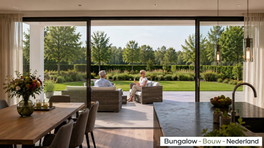 Modern interieur van gelijkvloerse bungalow L-100-v1