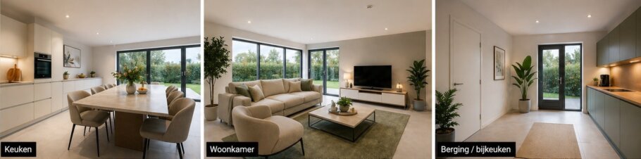 Moderne interieurbeelden van levensloopbestendige bungalow L-169