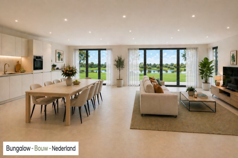 Moderne interieurbeelden van levensloopbestendige bungalow L-169