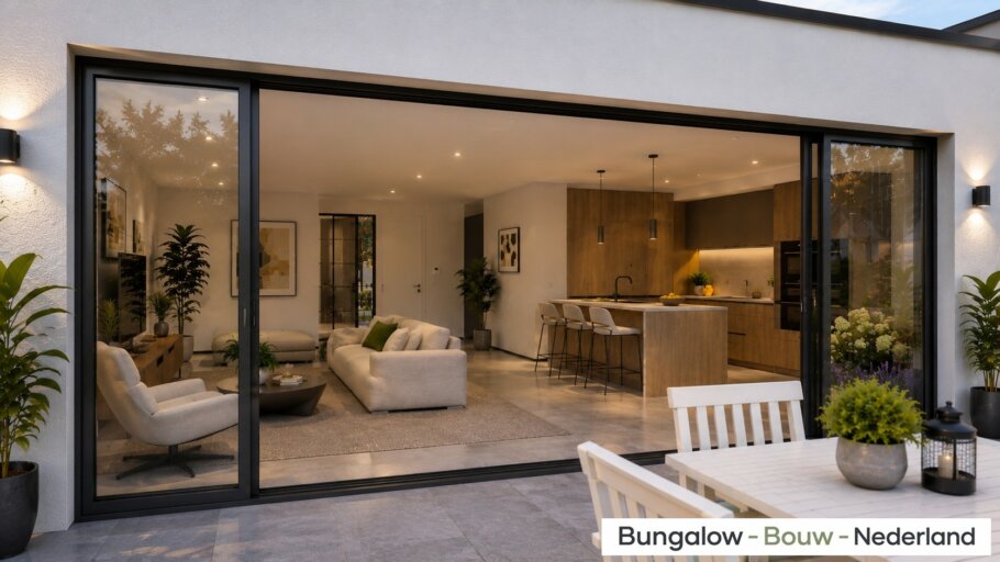 Ruime gelijkvloerse bungalow L-162 met plat dak