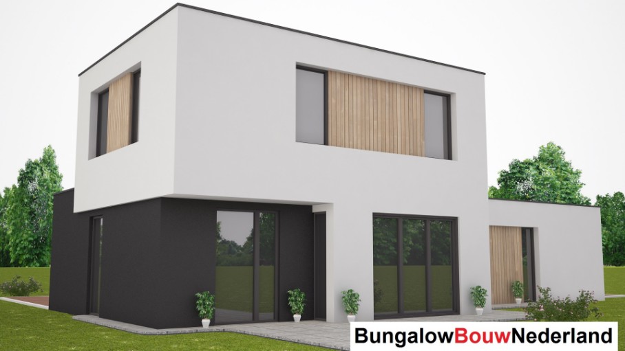 kubistische woning met gasten verblijf gelijkvloers leven senioren ontwerp H204 kubistische woning met gasten verblijf gelijkvloers leven senioren ontwerp H204