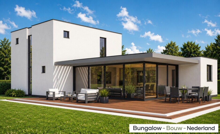 Bungalowbouwnederland H329 levensloopbestendig met gastenverdieping staalframebouw  